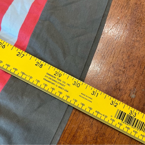 Matilda, Jane red coral blue striped dress olive trim size 12 - Picture 7 of 7